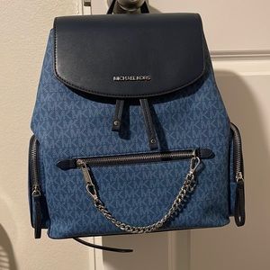 Michael Kors blue backpack
